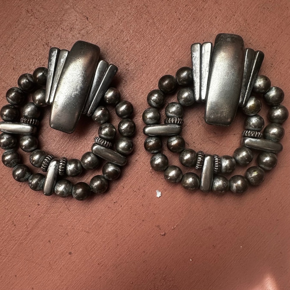 Vintage huge clip on statement earrings